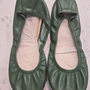 Storehouse Flats Green Leather Ballet Flats Size 10 New